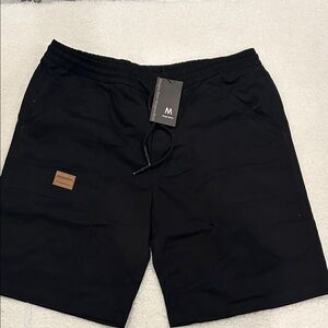 Men's Black Flat Front Shorts
